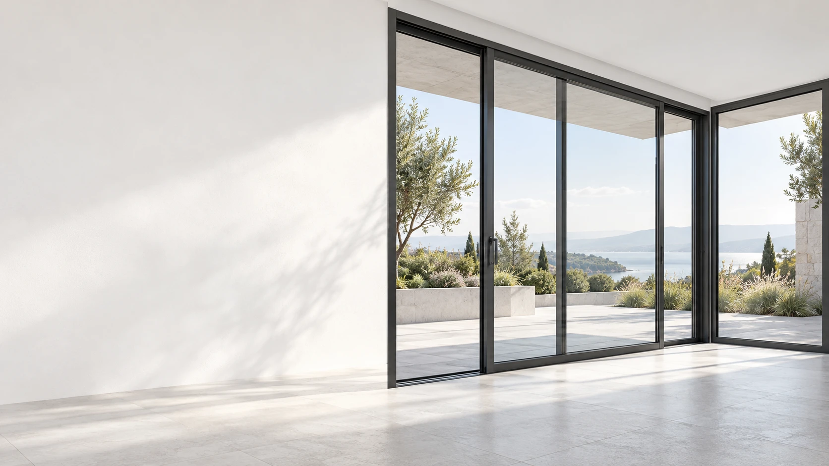 Concept architectural avec menuiseries aluminium anthracite