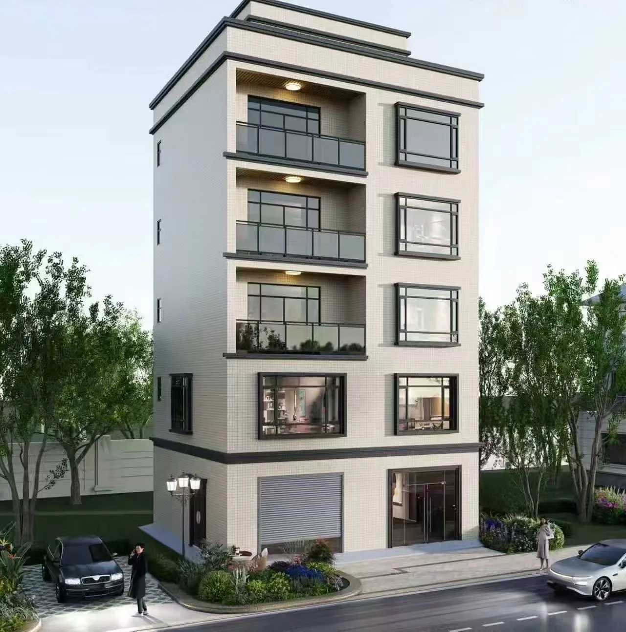 Architectural rendering of a residential building